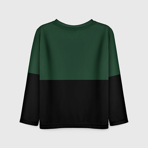 Детский лонгслив Sport чёрно-зелёный с белым / 3D-принт – фото 2