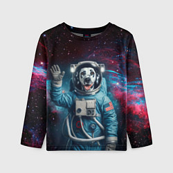 Лонгслив детский Далматинец бравый космонавт - нейроарт, цвет: 3D-принт