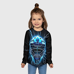 Лонгслив детский Маска голкипера в молниях, цвет: 3D-принт — фото 2