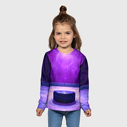 Лонгслив детский Шайба в фиолетовом, цвет: 3D-принт — фото 2