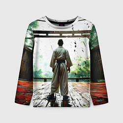 Детский лонгслив Боец айкидо в Японии