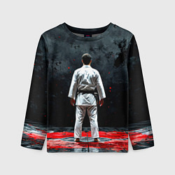 Детский лонгслив Айкидоист на черном