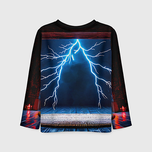 Детский лонгслив Айкидоист и молния / 3D-принт – фото 2