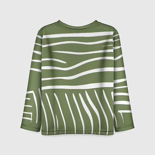 Детский лонгслив Полоски зеленой зебры / 3D-принт – фото 2