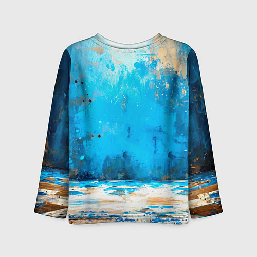 Детский лонгслив Боец айкидо на синем / 3D-принт – фото 2