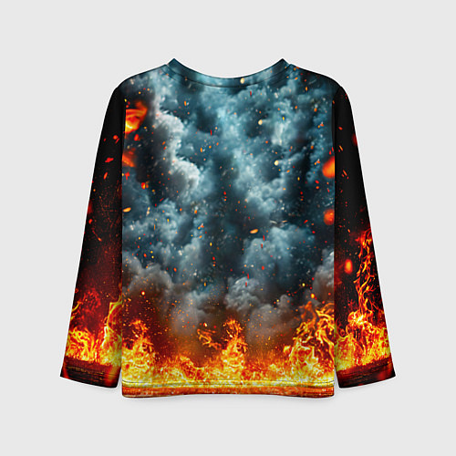 Детский лонгслив Крав-мага боец в огне / 3D-принт – фото 2