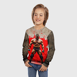 Лонгслив детский Реслер на красном, цвет: 3D-принт — фото 2