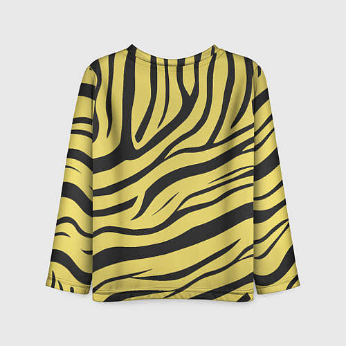 Детский лонгслив Светлый тигровый паттерн / 3D-принт – фото 2