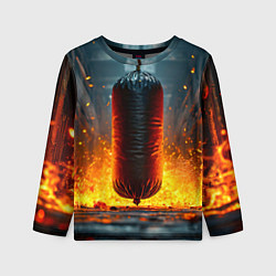 Детский лонгслив Боксерская груша в огне