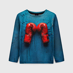 Детский лонгслив Бойцовские перчатки на синем