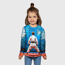 Лонгслив детский Дзюдоист на синем, цвет: 3D-принт — фото 2