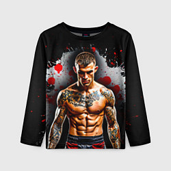 Детский лонгслив Дастин Порье на черном