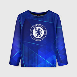Лонгслив детский Chelsea blue poly, цвет: 3D-принт