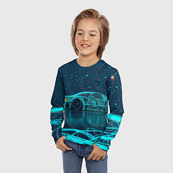 Лонгслив детский BMW неоновый фон, цвет: 3D-принт — фото 2