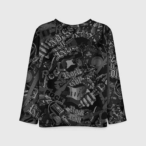 Детский лонгслив Кукрыниксы логотип на фоне гитар / 3D-принт – фото 2