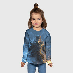 Лонгслив детский Волк и молния, цвет: 3D-принт — фото 2