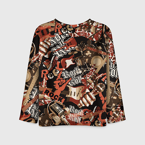 Детский лонгслив Sum 41 на фоне кролика и гитар / 3D-принт – фото 2