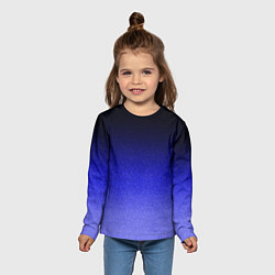 Лонгслив детский Градиент индиго из чёрно в синий текстура крошка, цвет: 3D-принт — фото 2