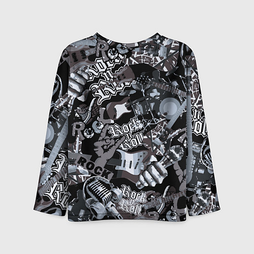 Детский лонгслив Oasis на фоне гитар / 3D-принт – фото 2