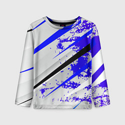 Лонгслив детский Color white blue, цвет: 3D-принт