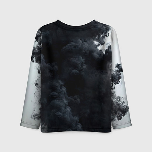 Детский лонгслив Бодибилдер в черном дыму / 3D-принт – фото 2