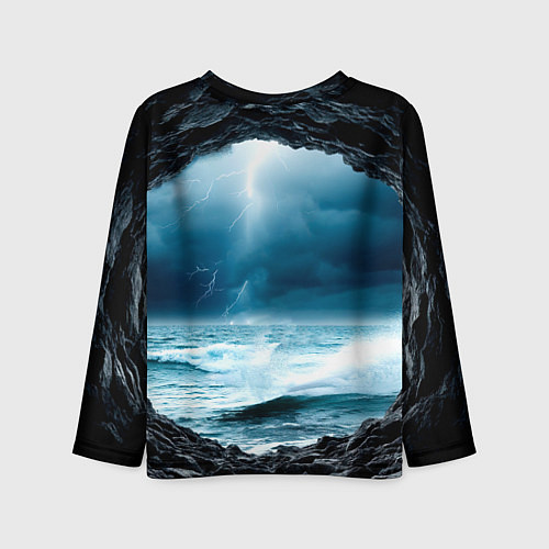 Детский лонгслив Виндсерфинг и молния / 3D-принт – фото 2