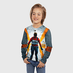Лонгслив детский Биатлонист на сером, цвет: 3D-принт — фото 2