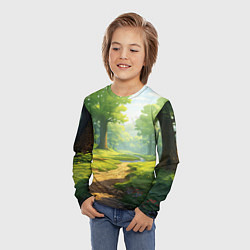 Лонгслив детский Fabulous forest, цвет: 3D-принт — фото 2