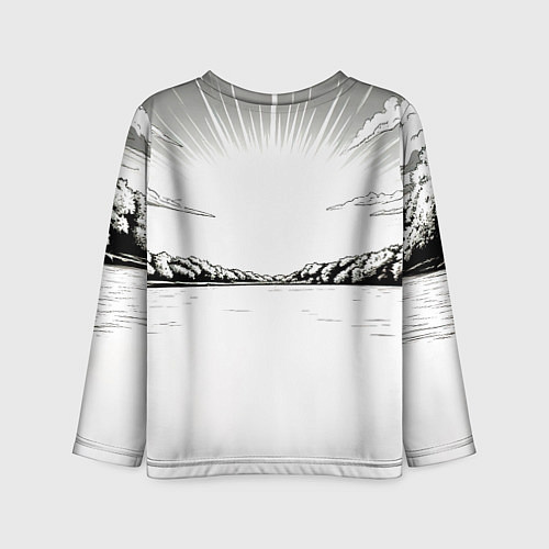 Детский лонгслив Гребля чб / 3D-принт – фото 2