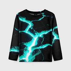 Детский лонгслив Color light blue black