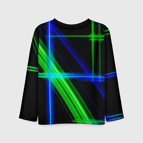 Детский лонгслив Color blue black green / 3D-принт – фото 2