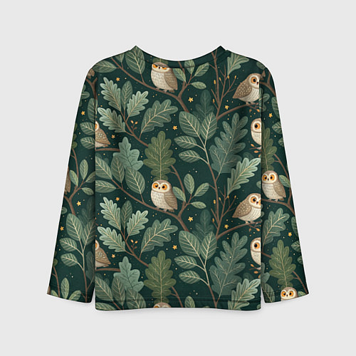 Детский лонгслив Совы в лесу / 3D-принт – фото 2