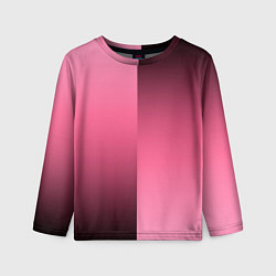 Лонгслив детский Розовый с затемнением градиент пополам, цвет: 3D-принт