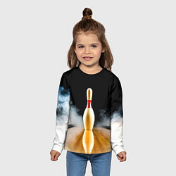 Лонгслив детский Кегля в белом дыму, цвет: 3D-принт — фото 2