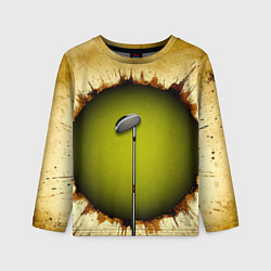 Лонгслив детский Клюшка для гольфа на бежевом, цвет: 3D-принт