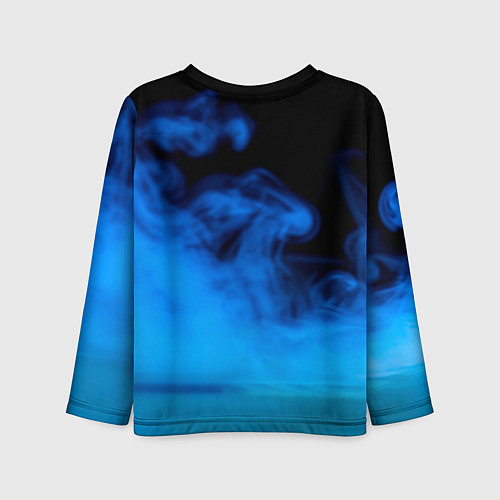 Детский лонгслив Мяч для пинг понга и синий дым / 3D-принт – фото 2