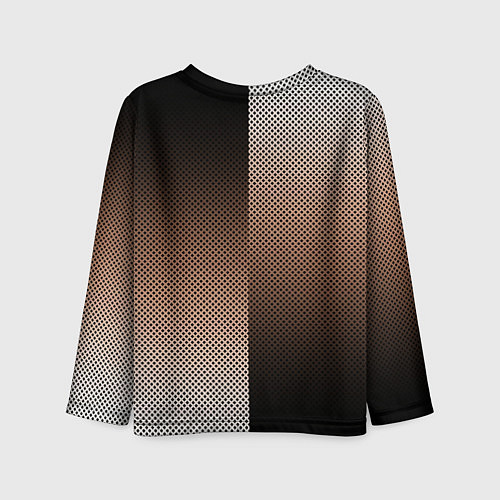 Детский лонгслив Чёрно-коричневый текстурный градиент пополам / 3D-принт – фото 2