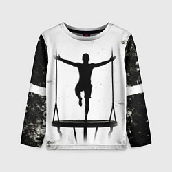 Лонгслив детский Прыжки на батуте черно-белое, цвет: 3D-принт