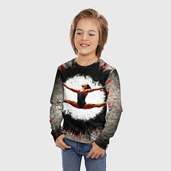 Лонгслив детский Воздушная гимнастика на сером, цвет: 3D-принт — фото 2