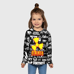 Лонгслив детский Сталкер все логотипы игр, цвет: 3D-принт — фото 2