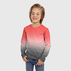 Лонгслив детский Бледный красно-серый градиент, цвет: 3D-принт — фото 2