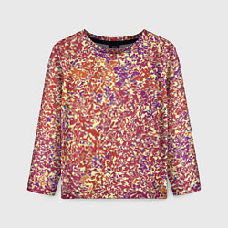 Лонгслив детский Оранжево-розовый пёстрый паттерн мелкий рисунок, цвет: 3D-принт