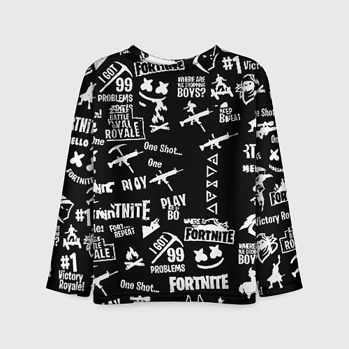 Детский лонгслив Черно белые логотипы игр / 3D-принт – фото 2