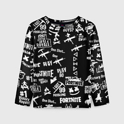Лонгслив детский Черно белые логотипы игр, цвет: 3D-принт