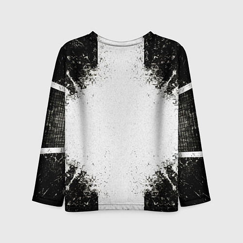 Детский лонгслив Теннисная ракетка в черно-белом / 3D-принт – фото 2