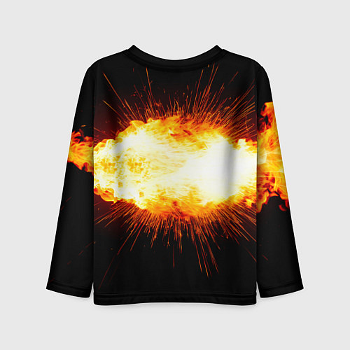 Детский лонгслив Ядро для талкания в огне / 3D-принт – фото 2