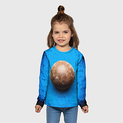 Лонгслив детский Ядро для талкания на синем, цвет: 3D-принт — фото 2