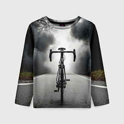 Лонгслив детский Шоссейный велосипед в черном дыму, цвет: 3D-принт