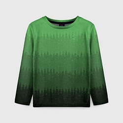 Лонгслив детский Зеленый градиент текстурные полосы, цвет: 3D-принт