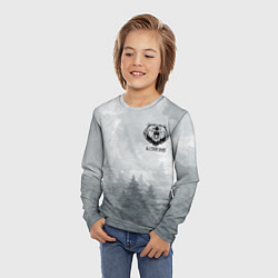 Лонгслив детский Лес мой храм - медведь русич, цвет: 3D-принт — фото 2
